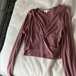 Women's Mauve Wrap Top